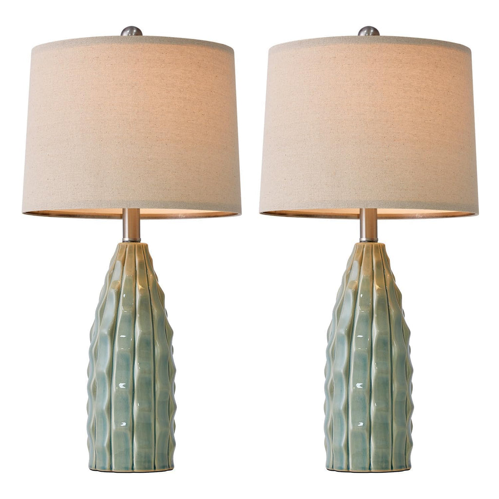 Ceramic Table Lamps Set of 2 Green B8341