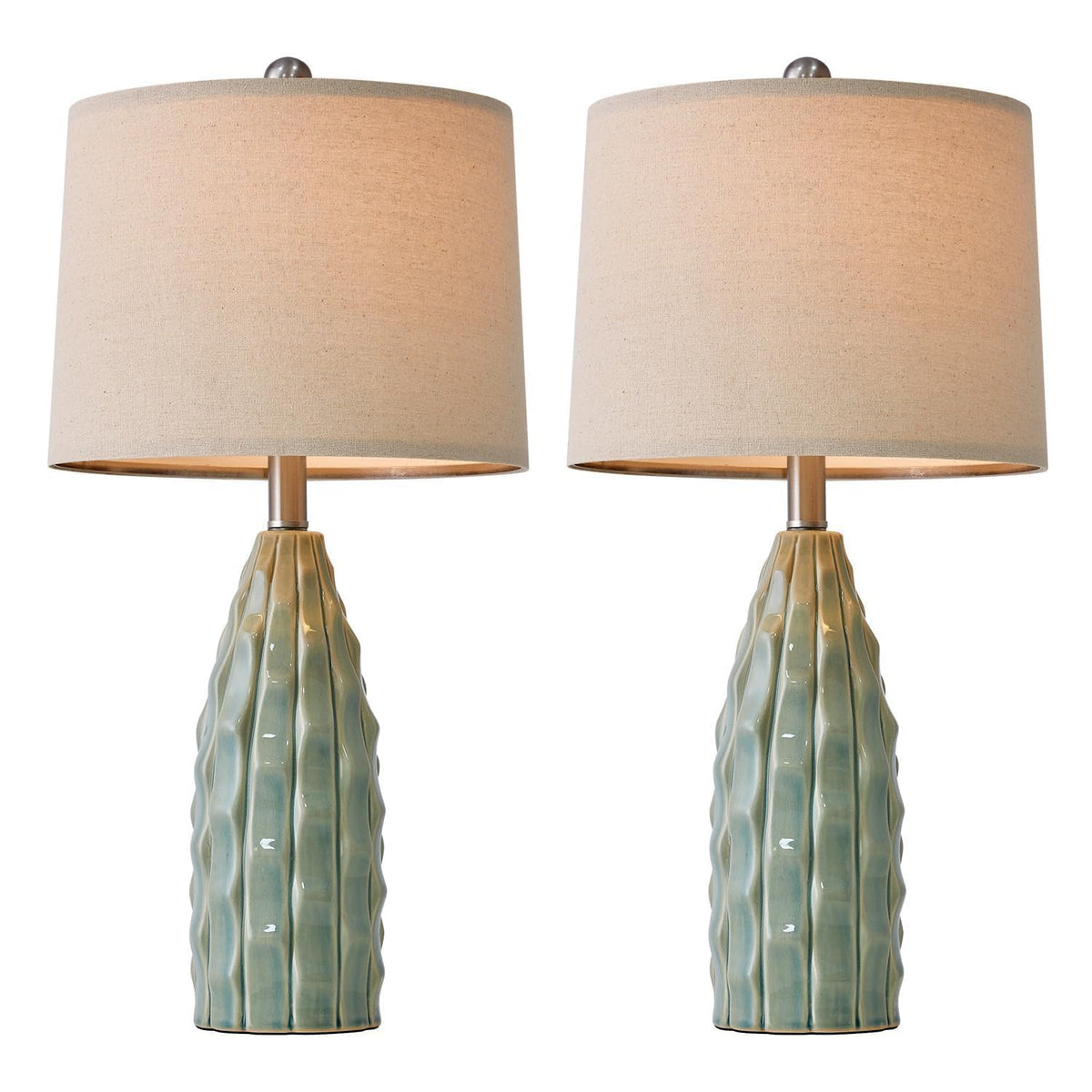 Ceramic Table Lamps Set of 2 Green B8341