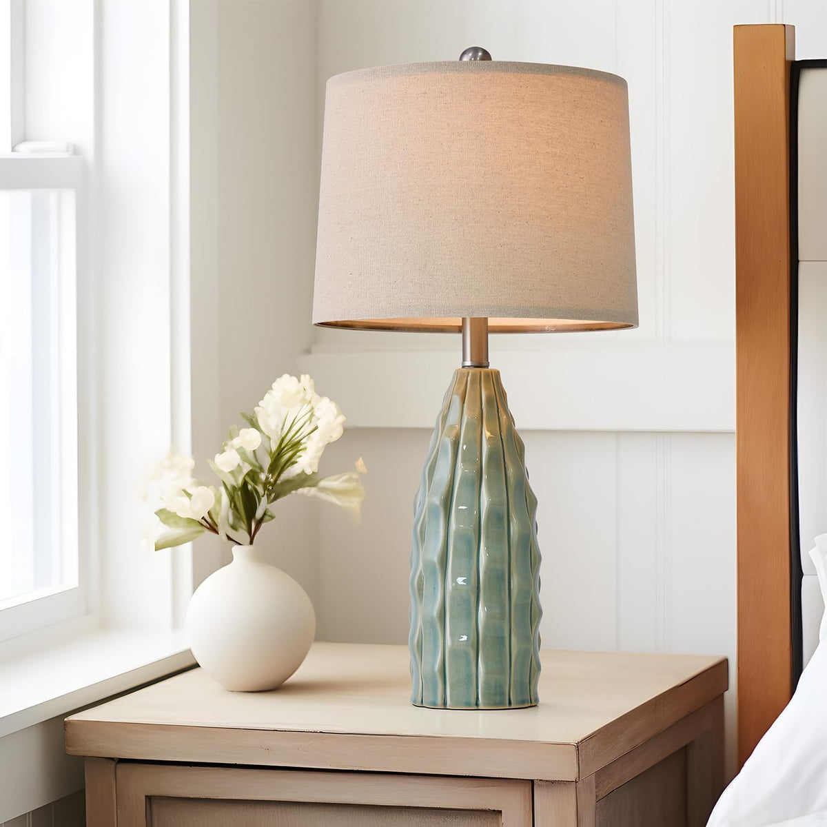 Ceramic Table Lamps Set of 2 Green B8341