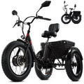 Folding Electric Tricycle for Adults, 20"x4" Fat Tire, Peak 500W 36V13Ah U61559