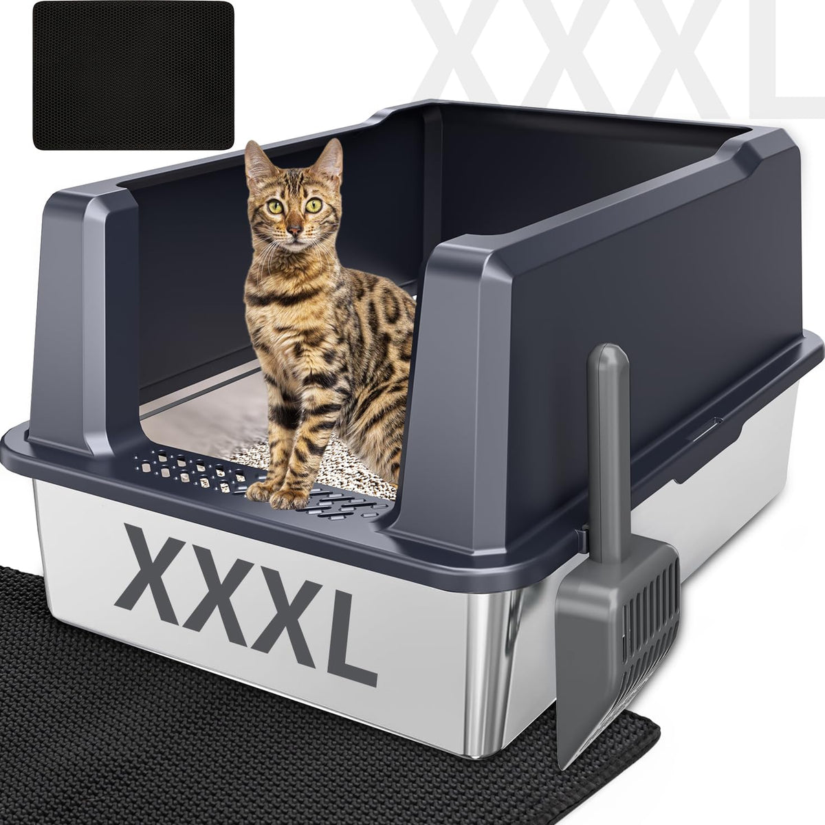 XXXL Stainless Steel Litter Box G2226