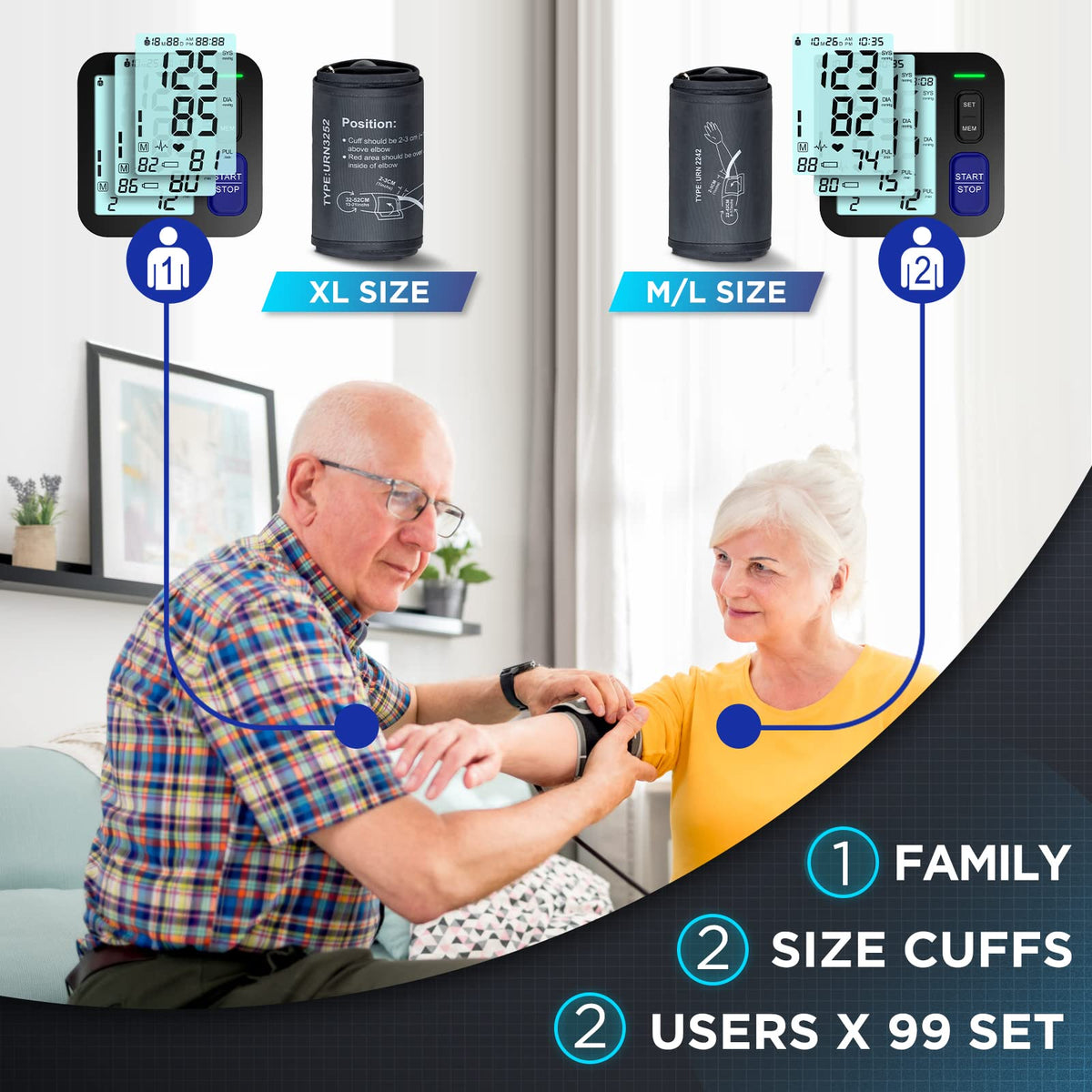 Automatic Digital Blood Pressure Machine with 2 Size Cuffs H52303