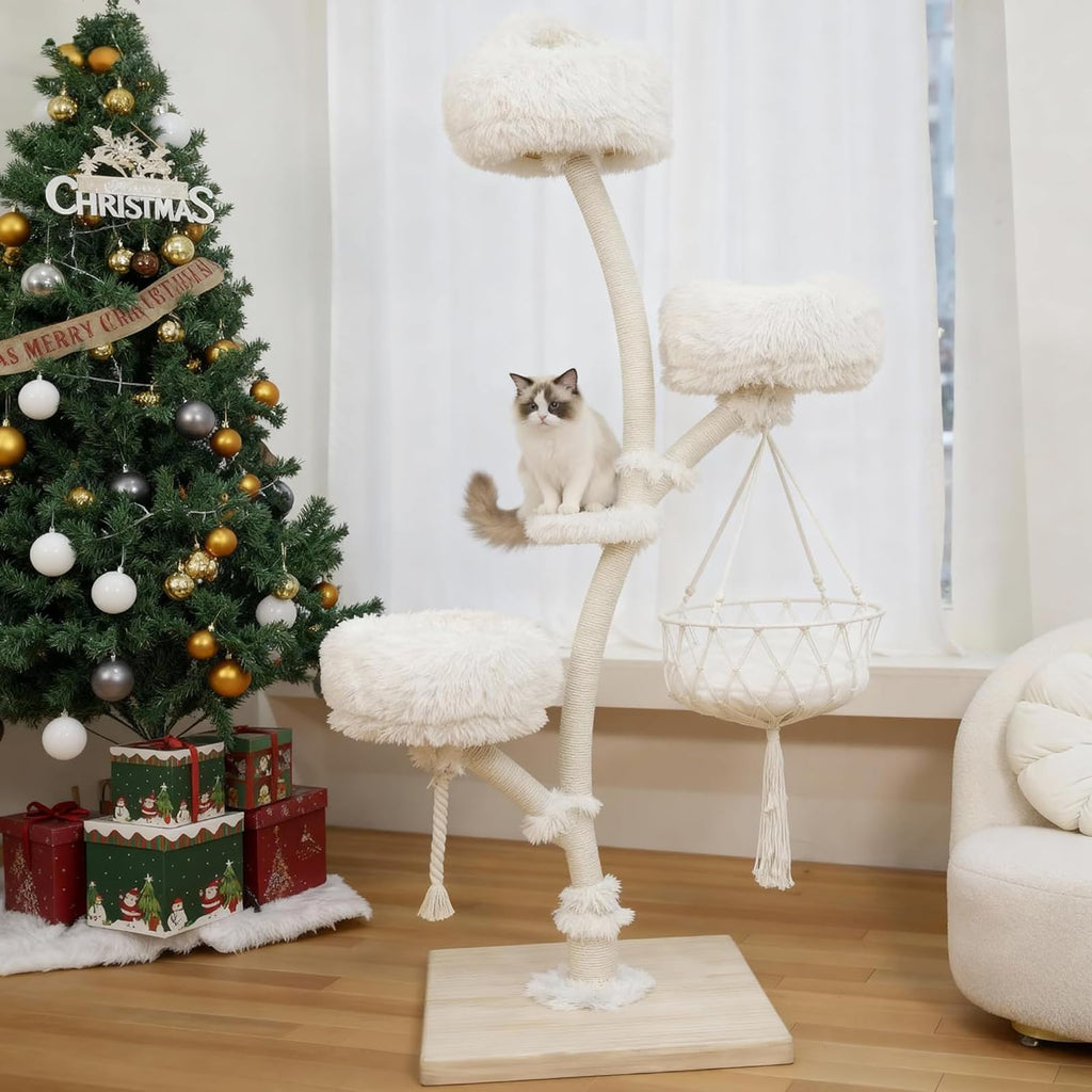 70" Multi-Level Cat Tree Tower with Plush Perches and Sisal Scratching Posts M4968