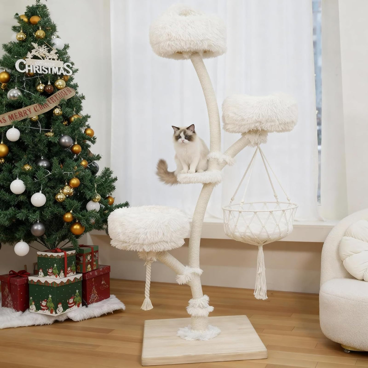 70" Multi-Level Cat Tree Tower with Plush Perches and Sisal Scratching Posts M4968