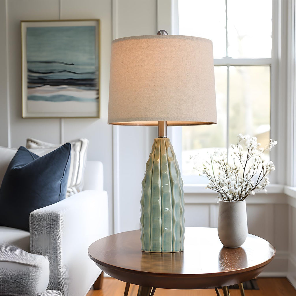 Ceramic Table Lamps Set of 2 Green B8341