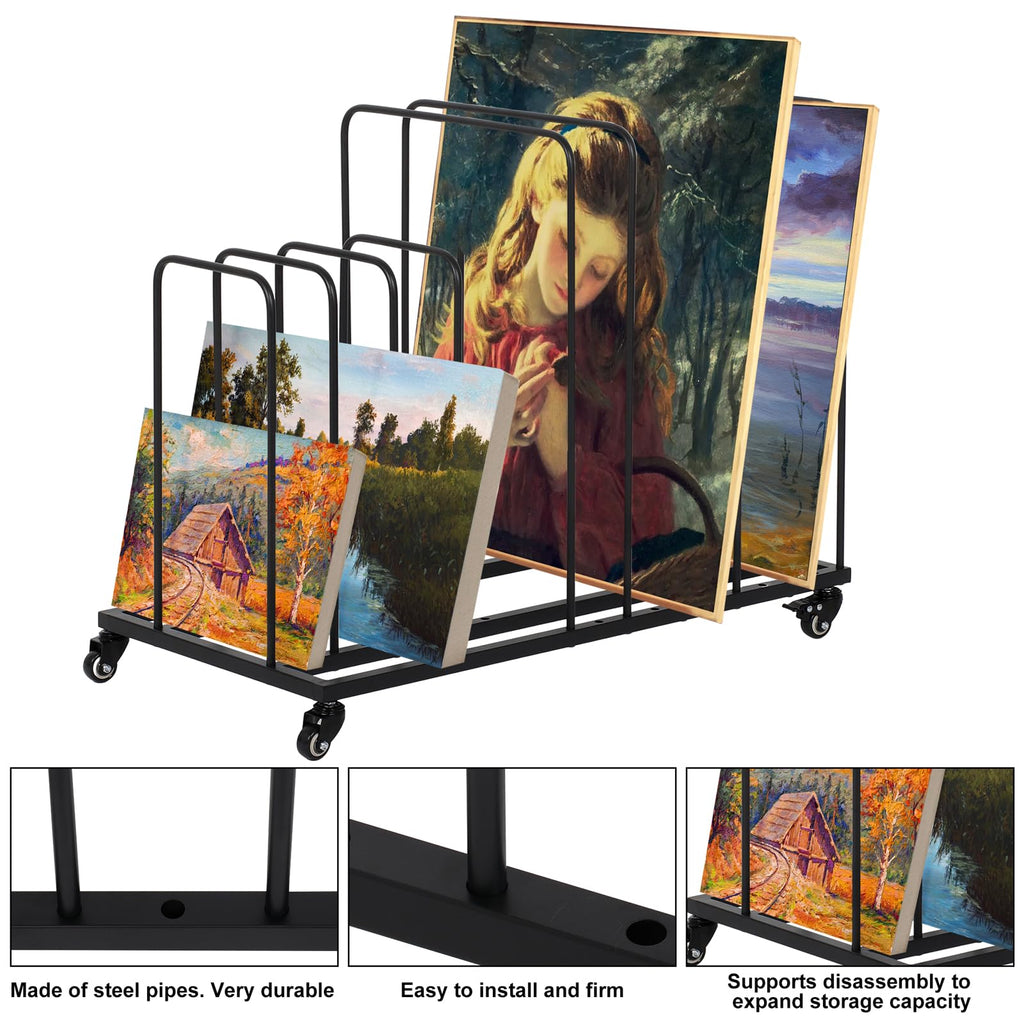 Art Canvas Storage Rack with Wheels I638993