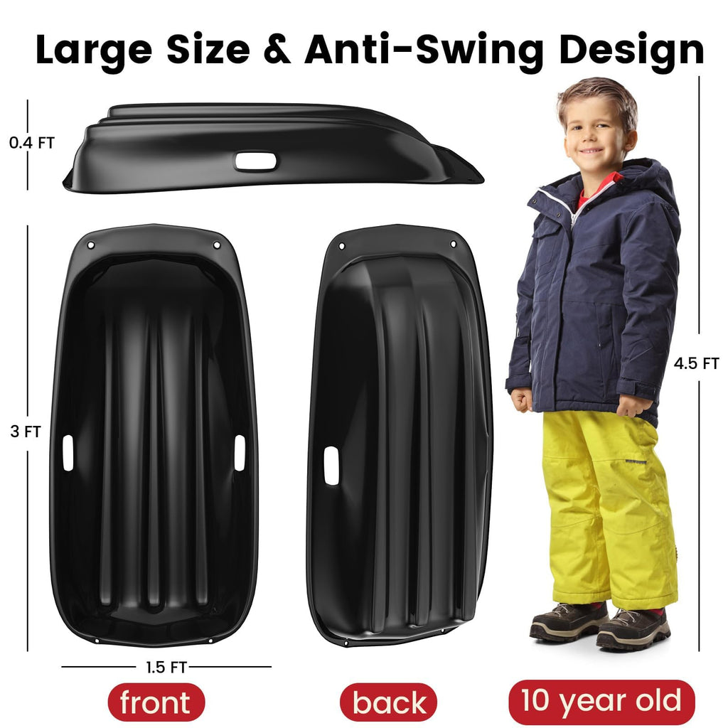 Cold-Resistant Plastic Toboggan Sled with Pull Rope D890