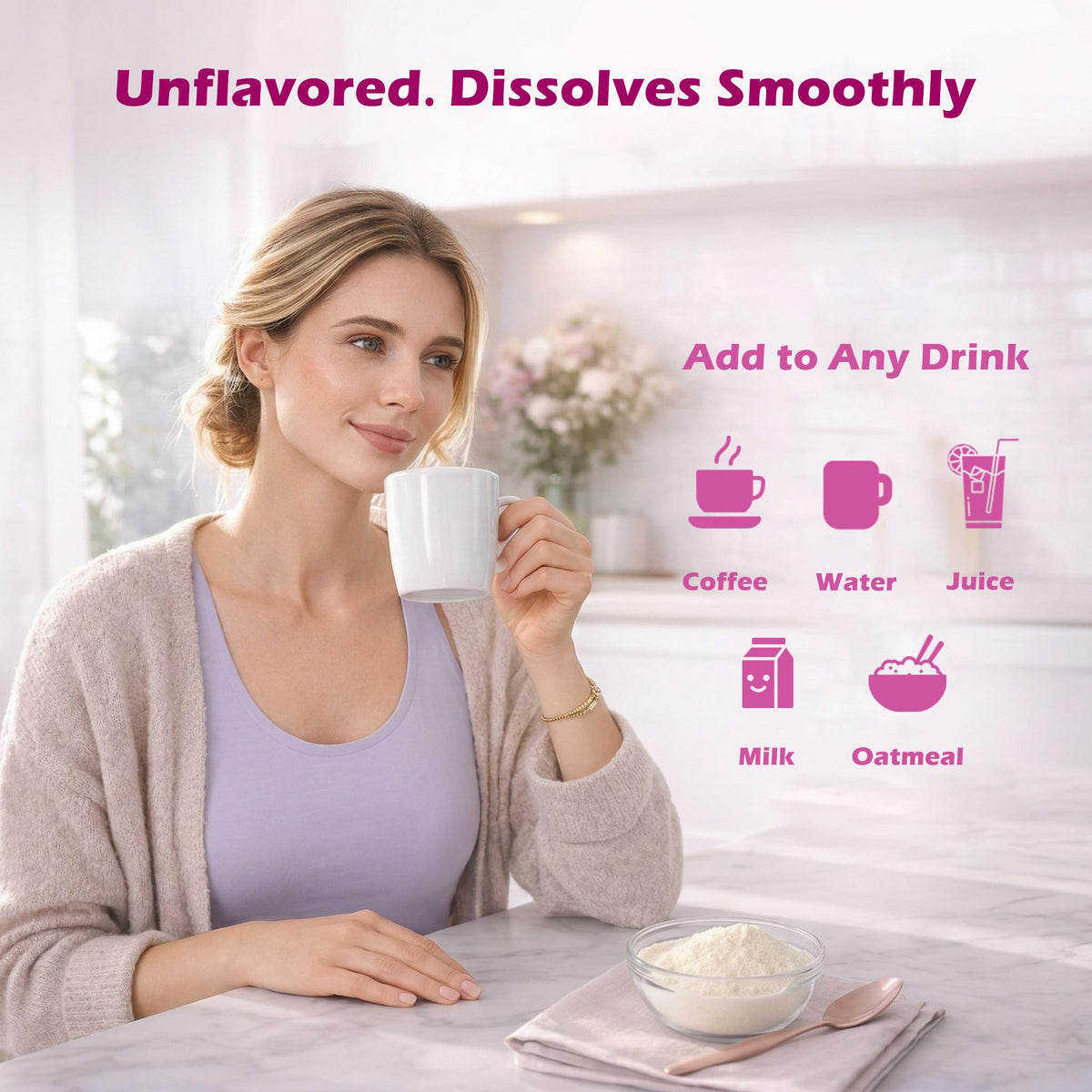 Unflavored Multi Collagen Peptides Powder 1lb K796