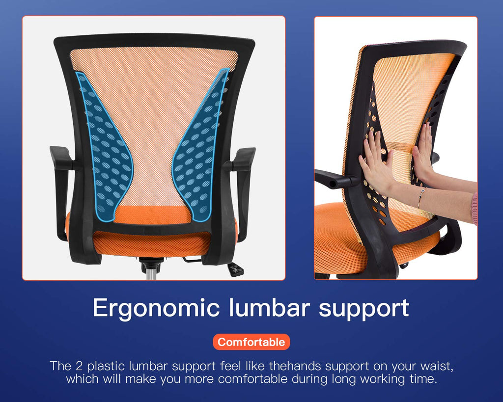 Ergonomic Mesh Mid Back Office Chair with Wheels and Lumbar Support U375042