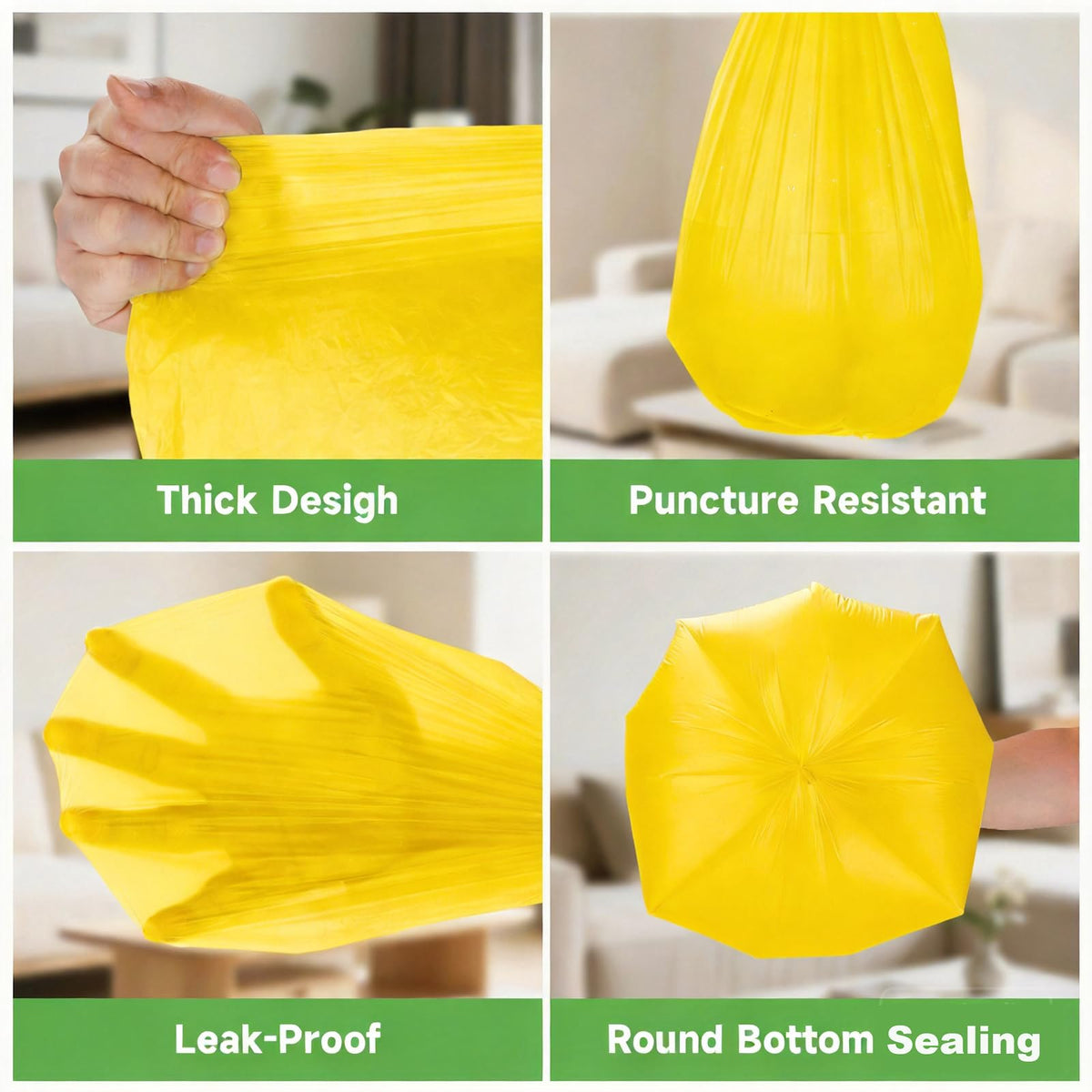 4 Gallon Biodegradable Trash Bags With Handles O801