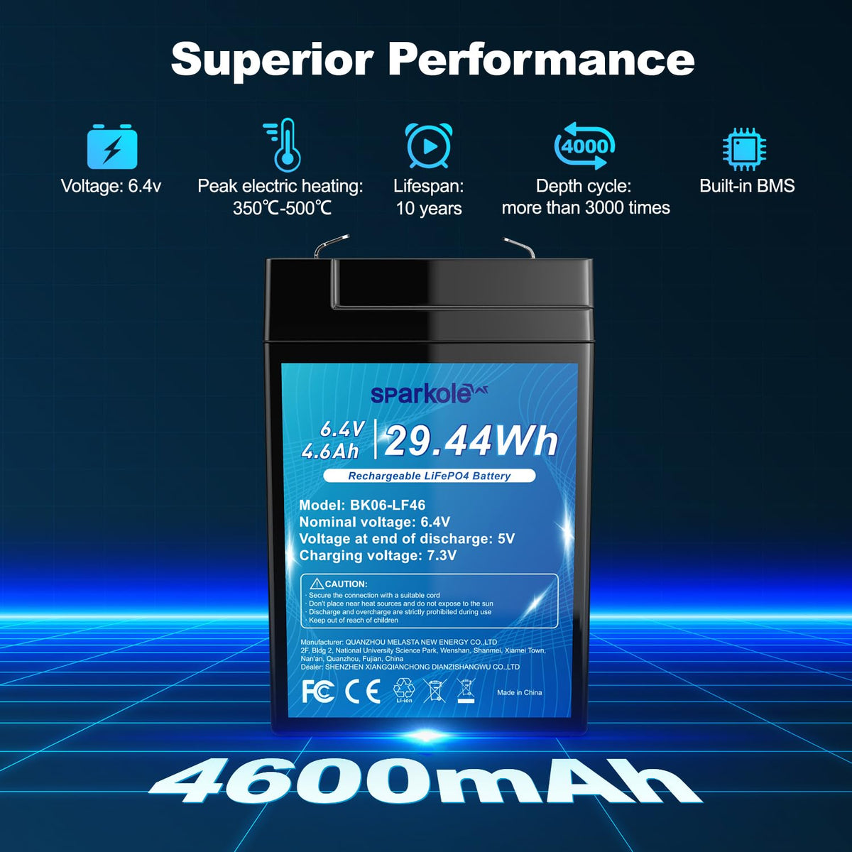 6.4V 4.6Ah LiFePO4 Battery Z172753