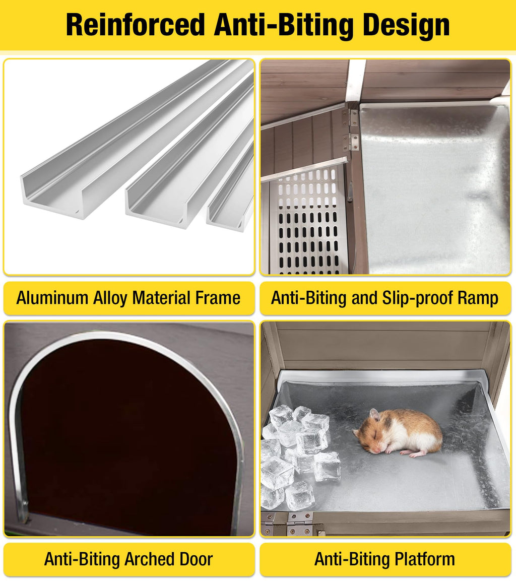 Brown Guinea Pig Cage with Sliding Tray and Ramp P123