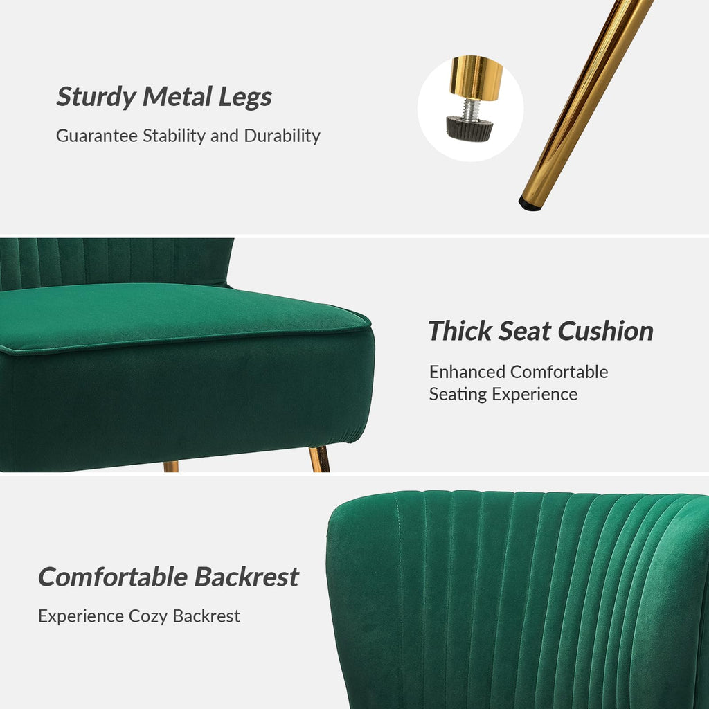 Velvet Accent Chair Set of 2 Green P227