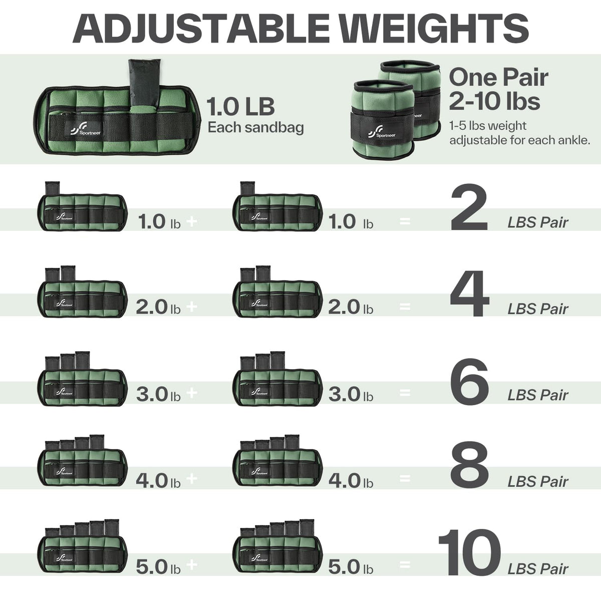 Adjustable Ankle Weights with Dumbbells W3159