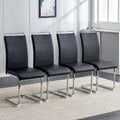 Black Faux Leather Dining Chairs Set of 4 Z958245