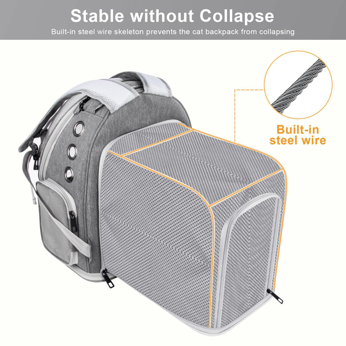 Breathable Cat Bubble Backpack Large Space Pet Carrier Backpack Expandable for Kitty Dog, Foldable Airline Approved Cat Backpack, Transparent PetTravel Backpack Up to 20 lbs (Green) (Grey) G951985
