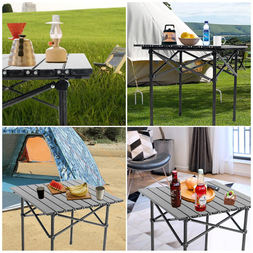Portable Aluminum Folding Camping Table with Carry Bag V490000