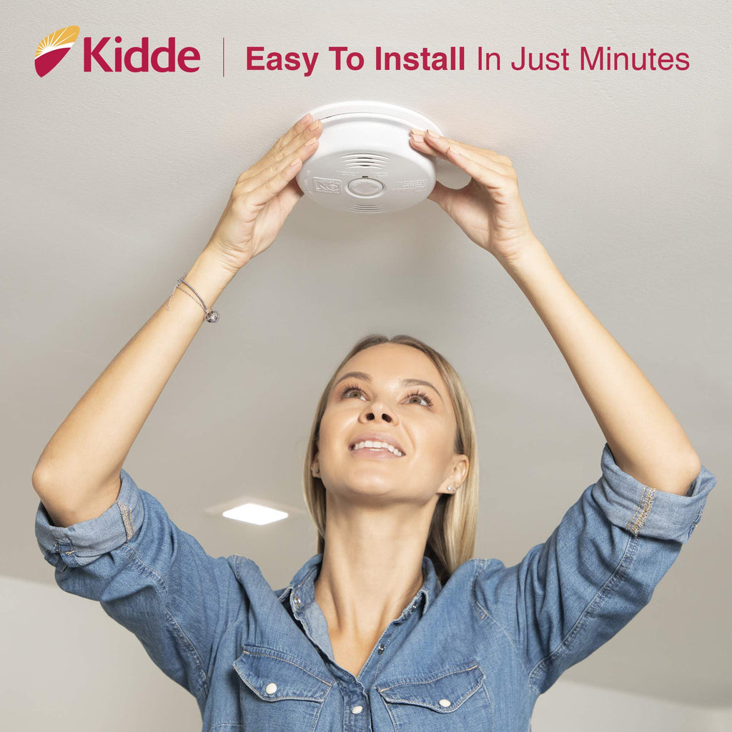 Hardwired Smoke and Carbon Monoxide Detector Alarm with Voice Warning, White G34557