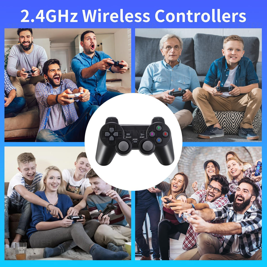 Plug and Play Retro Game Console with 4K HDMI Output, 2.4G Wireless Controllers, 64GB Memory Card S588933