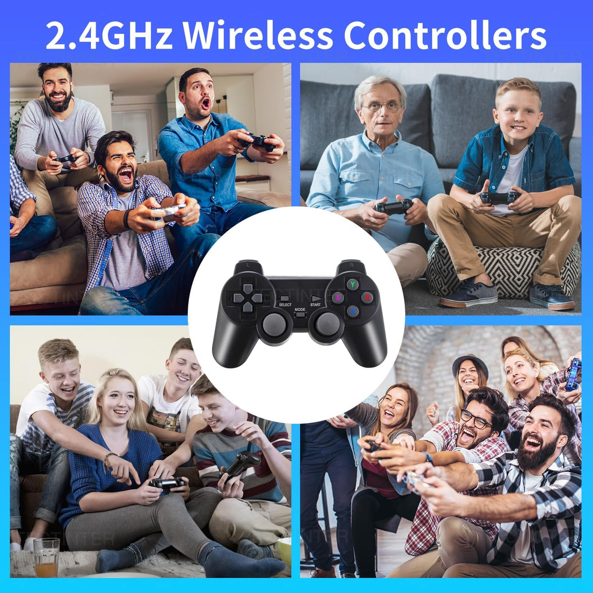 Plug and Play Retro Game Console with 4K HDMI Output, 2.4G Wireless Controllers, 64GB Memory Card S588933
