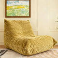 Yellow Chenille Bean Bag Chair with Memory Foam M915544