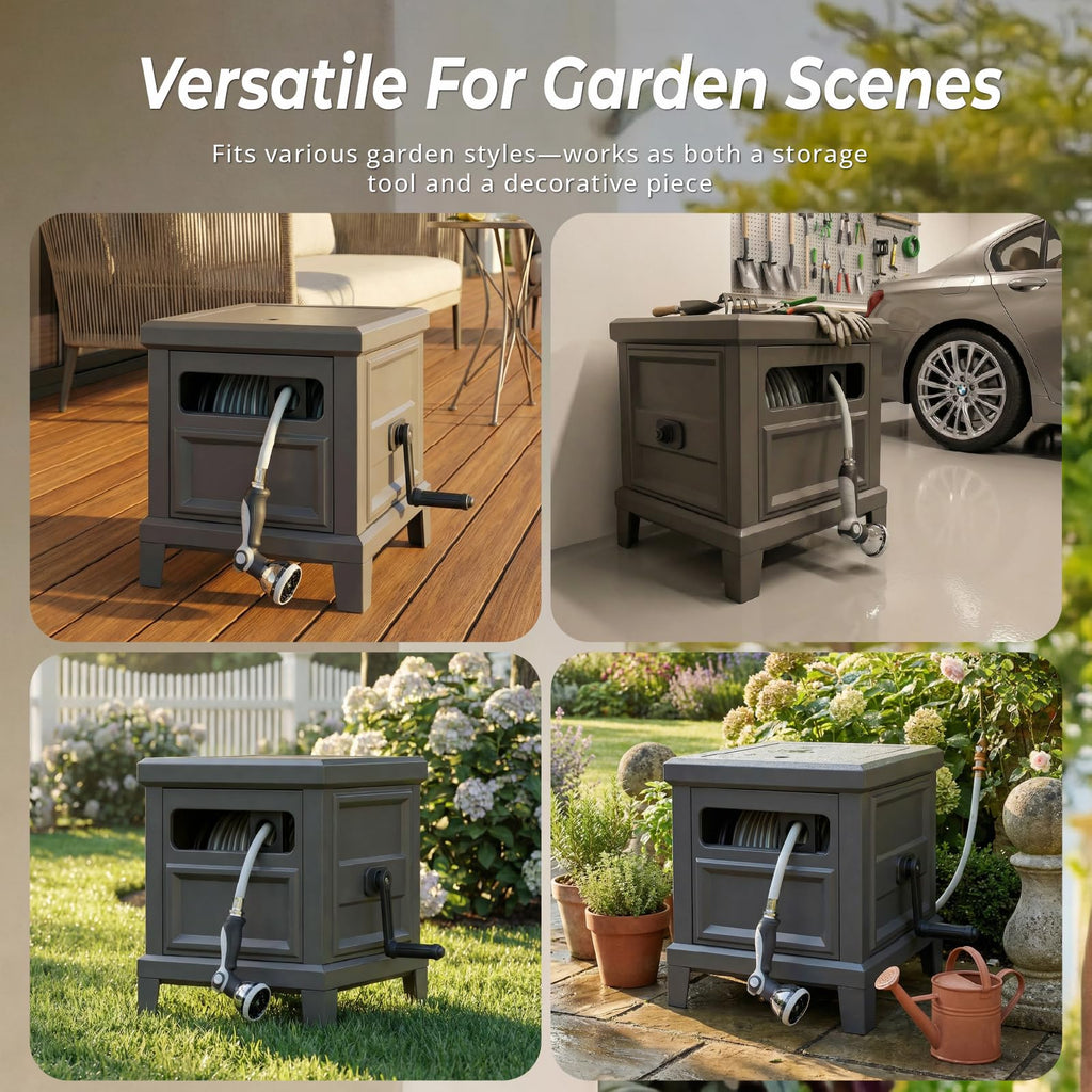Heavy Duty Steel Garden Hose Reel Deck Box L692304