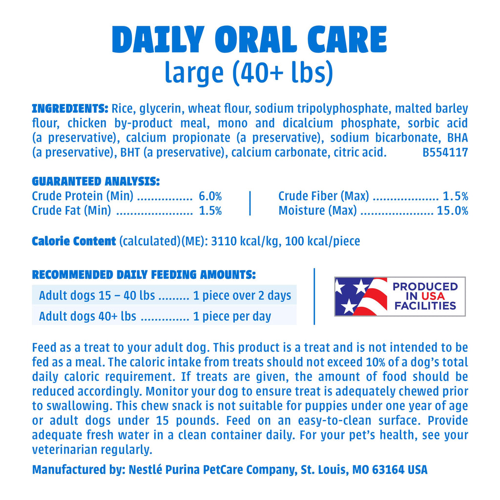 Daily Oral Care Dental Chews for Large Dogs 90 ct K280682