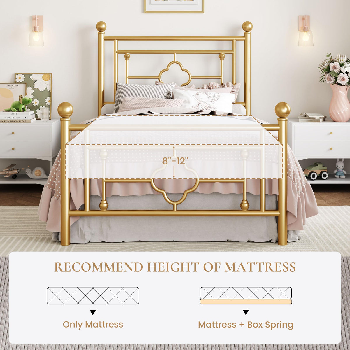 14 Inches Twin Size Metal Platform Bed Frame A47087