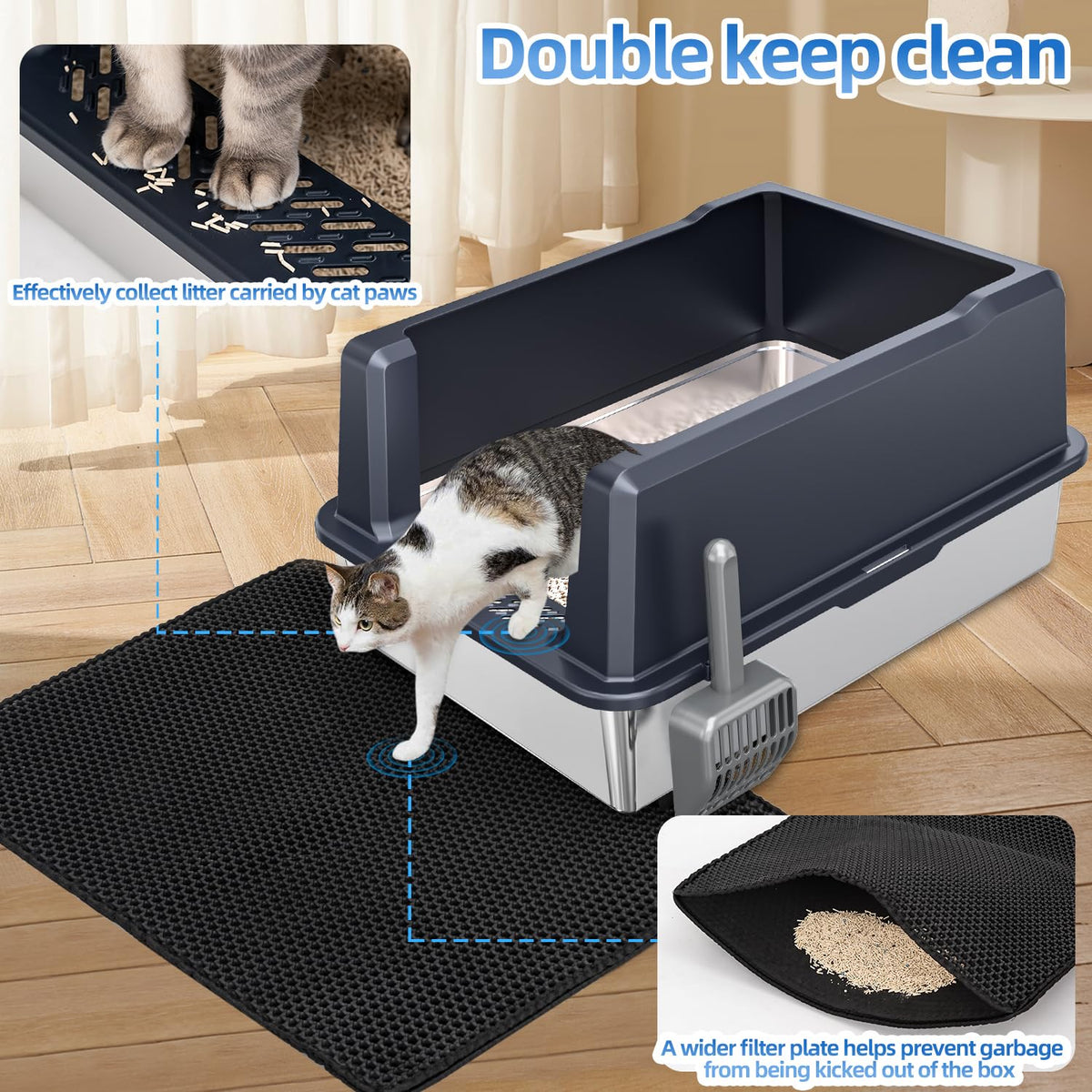 XXXL Stainless Steel Litter Box G2226