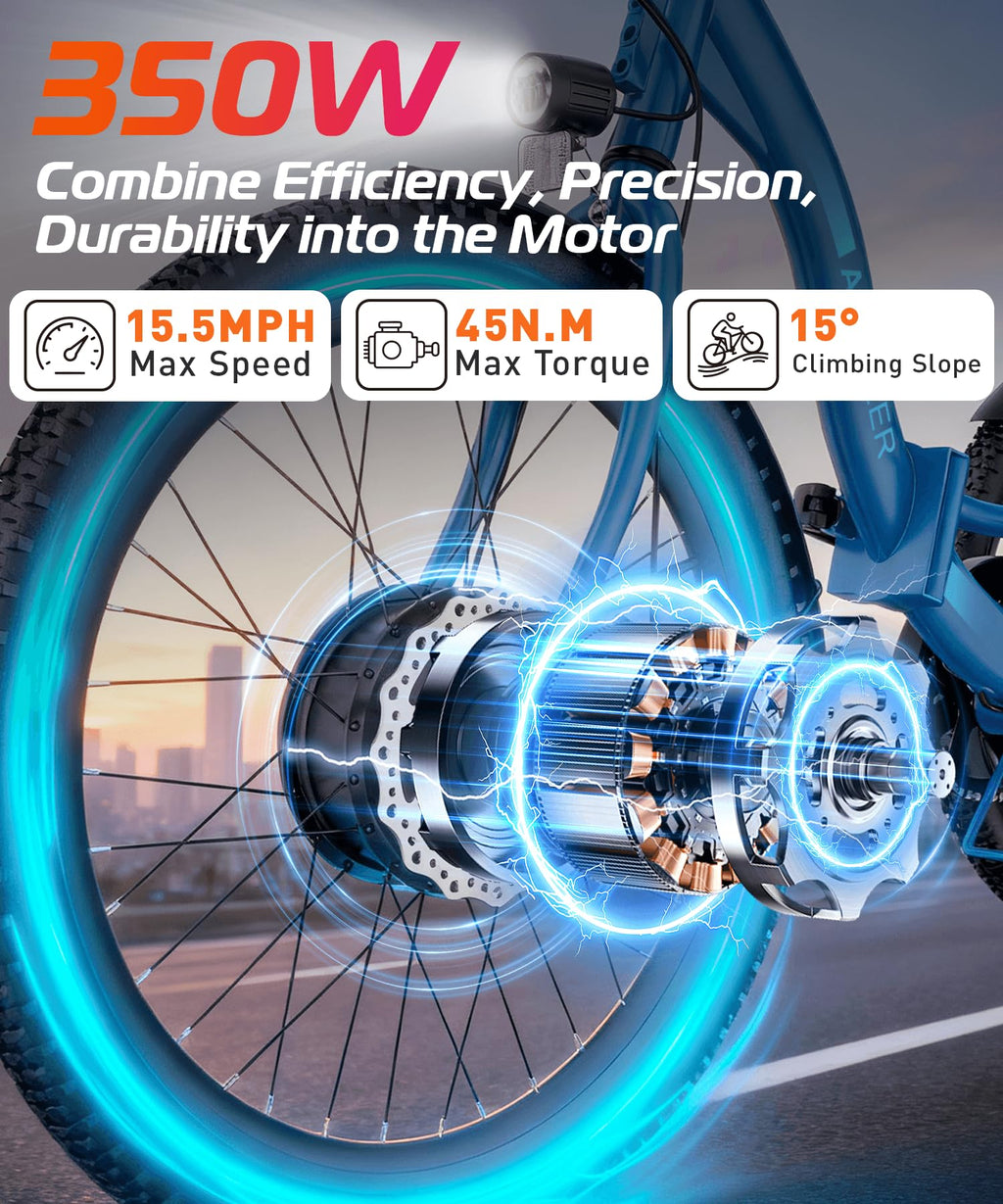 Electric Tricycle for Adults, 600W Folding, 24" 499Wh, 15.5MPH, Removable Battery, 3 Wheel, Blue H948108