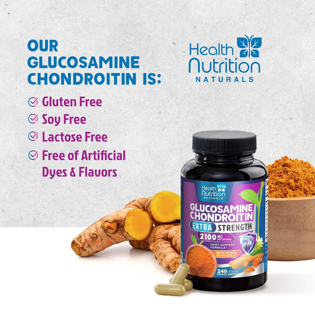 Glucosamine Chondroitin MSM Turmeric Boswellia 60 Capsules S512