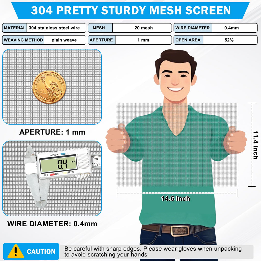 1 Piece Woven 304 Stainless Steel Mesh 20 Mesh Z8537