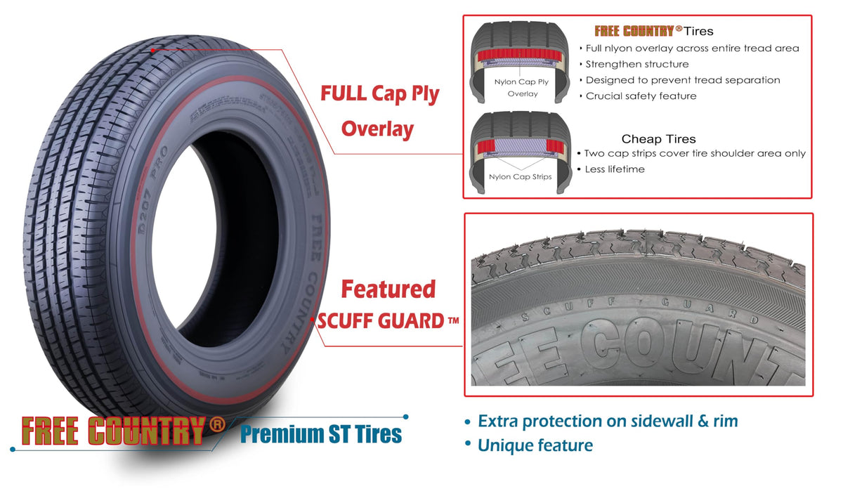 ST205/75R15 Trailer Tires Set of 4 O8383