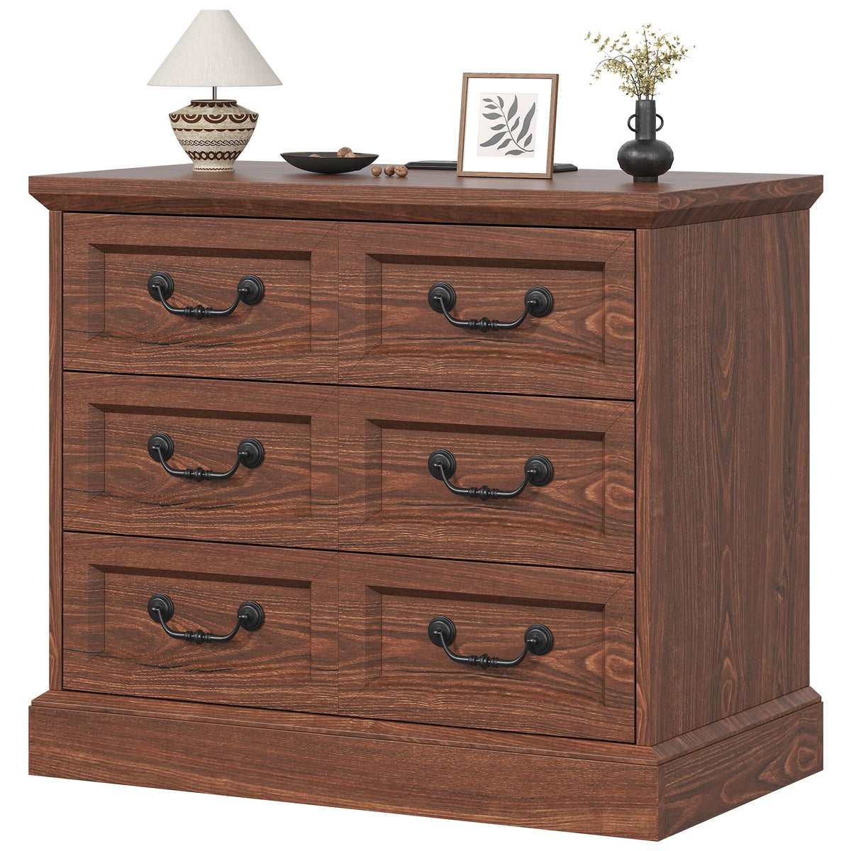Cherry Wood Nightstand with Charging Station D616