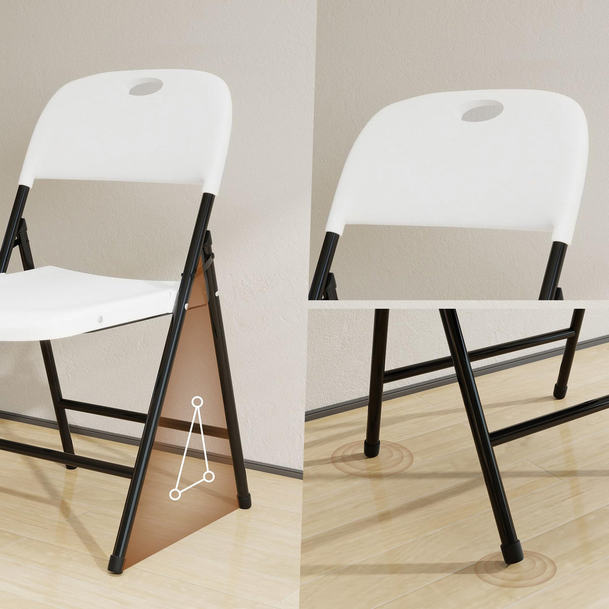 White 6 Pack Plastic Folding Chairs U206153