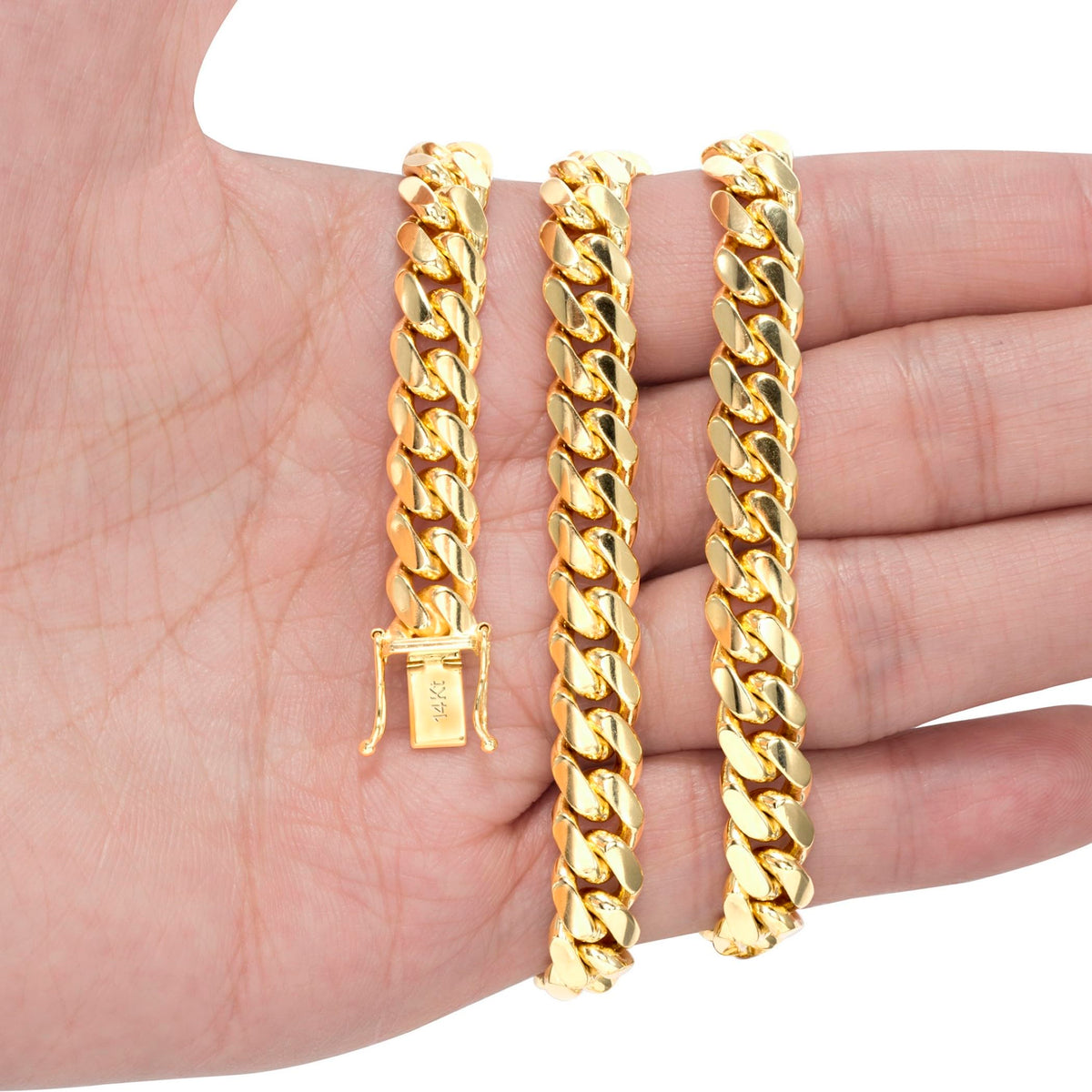 14k Yellow Gold Cuban Link Chain Necklace M218