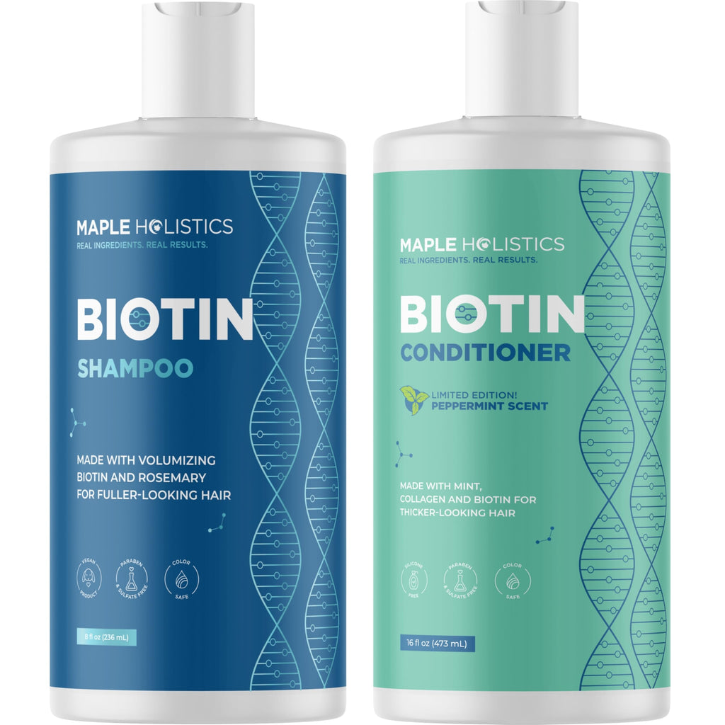 Sulfate Free Biotin Rosemary Peppermint Shampoo and Conditioner Set I2380