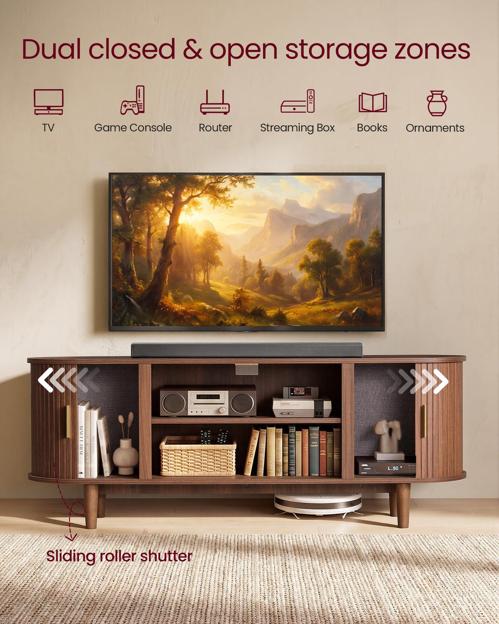 58 Inch TV Stand with Storage N38220