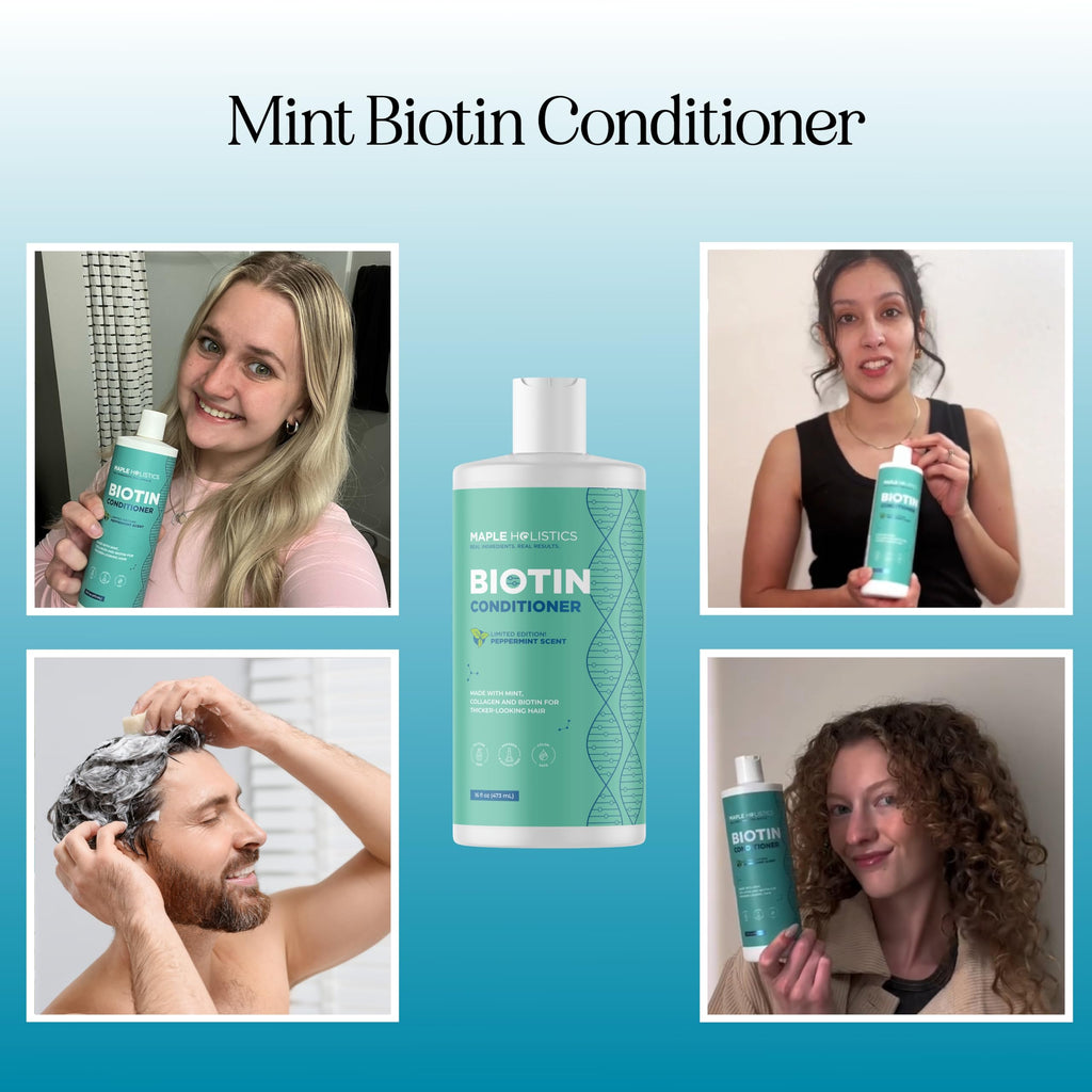 Sulfate Free Biotin Rosemary Peppermint Shampoo and Conditioner Set I2380