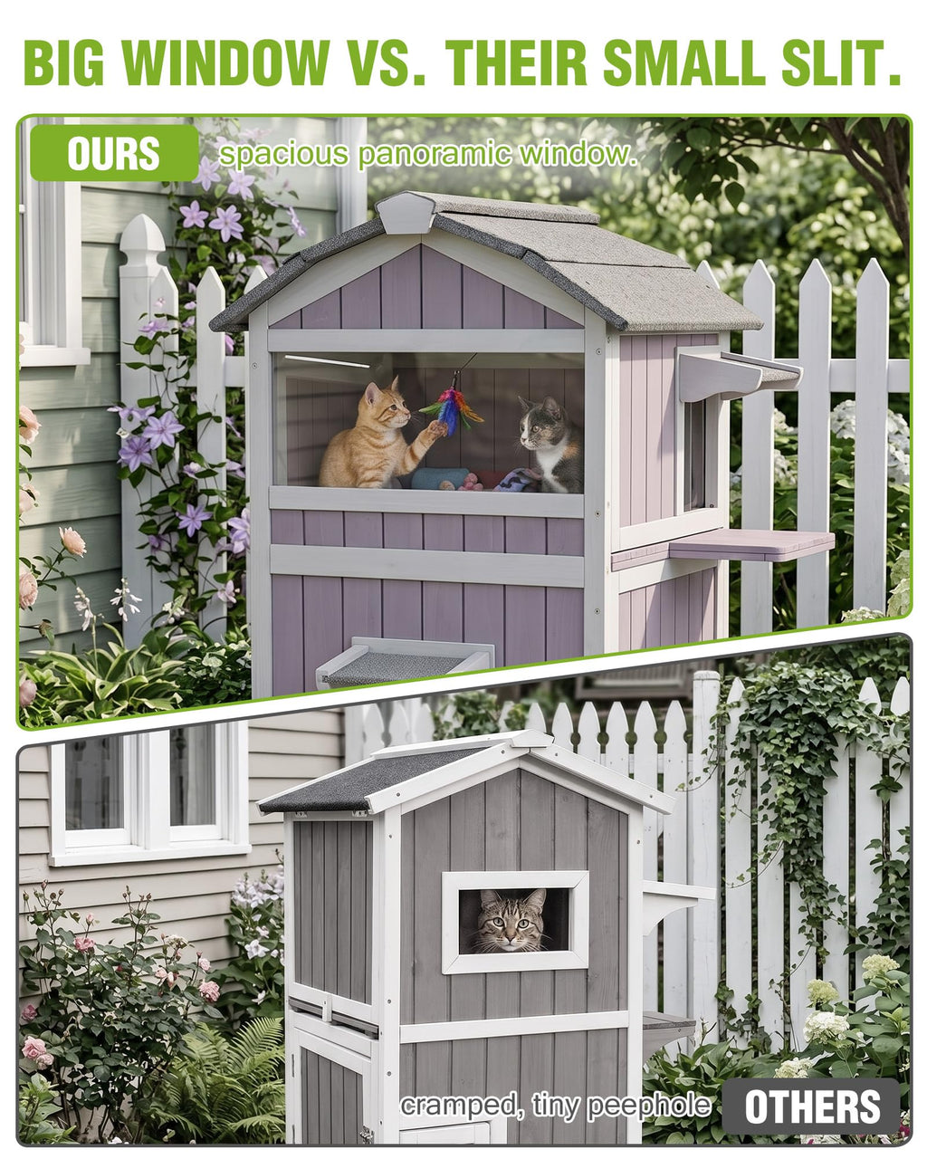 Weatherproof 2-Story Outdoor Cat House L875