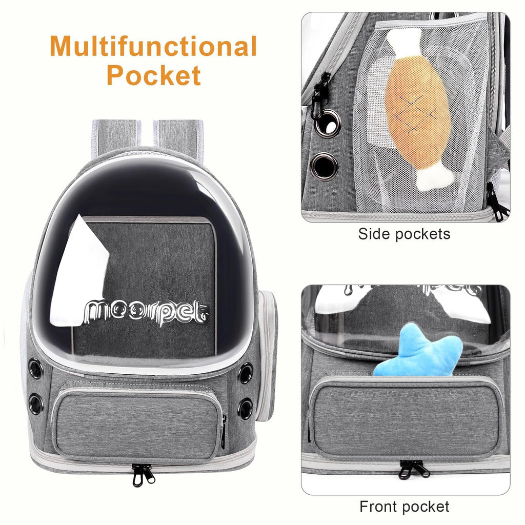 Breathable Cat Bubble Backpack Large Space Pet Carrier Backpack Expandable for Kitty Dog, Foldable Airline Approved Cat Backpack, Transparent PetTravel Backpack Up to 20 lbs (Green) (Grey) G951985
