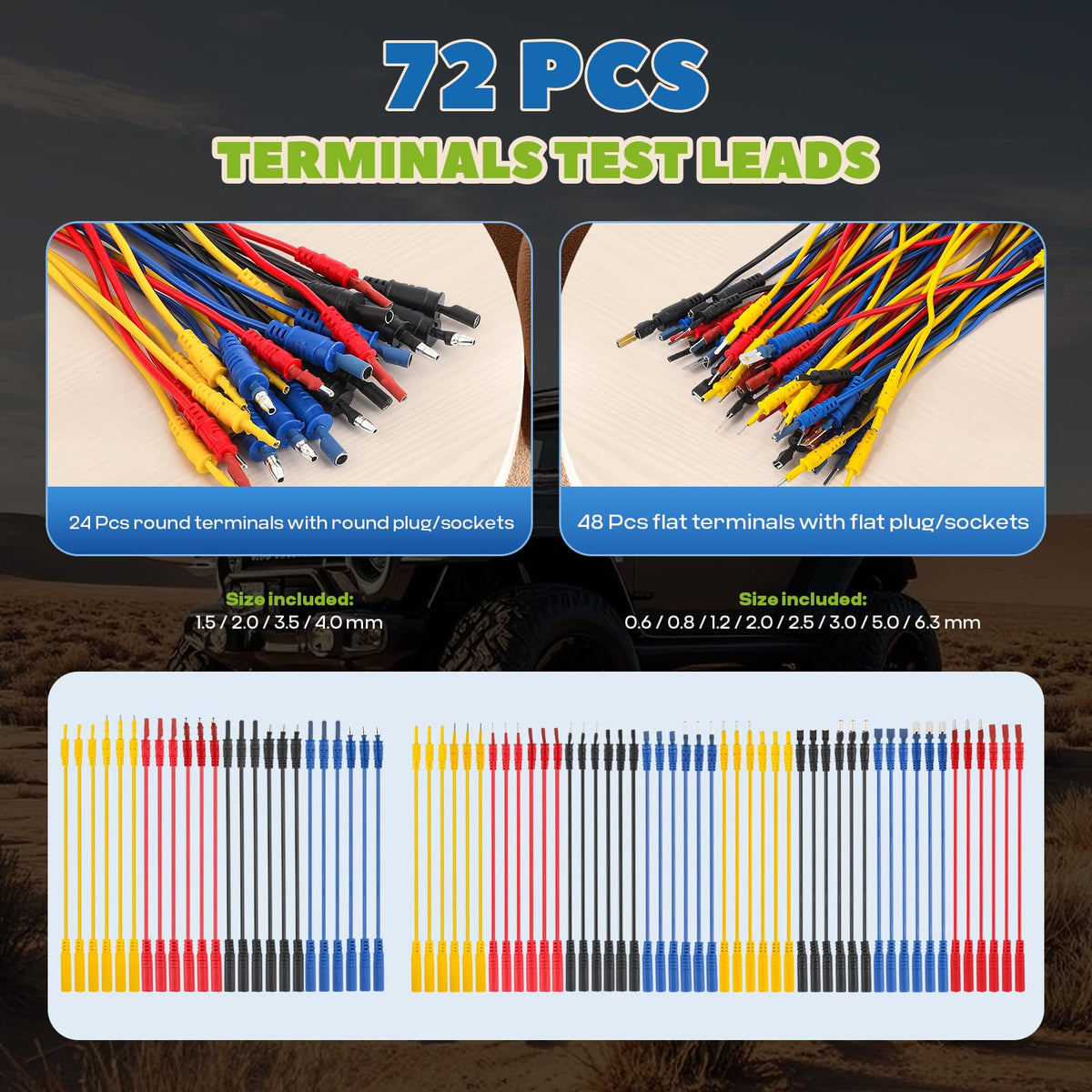 110 Pc Automotive Multimeter Test Leads Kit with Alligator Clips, Banana Plugs & Probes F435