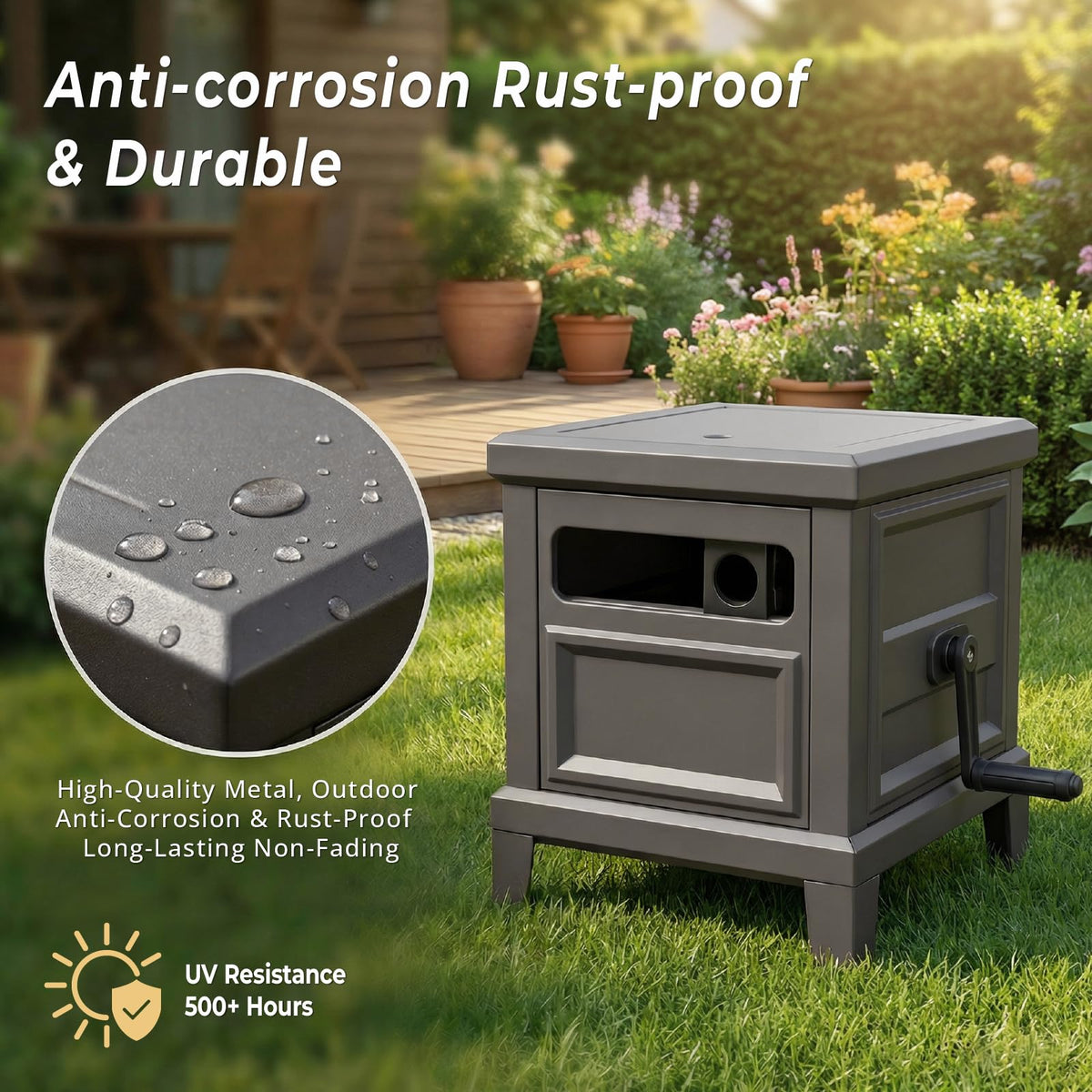 Heavy Duty Steel Garden Hose Reel Deck Box L692304