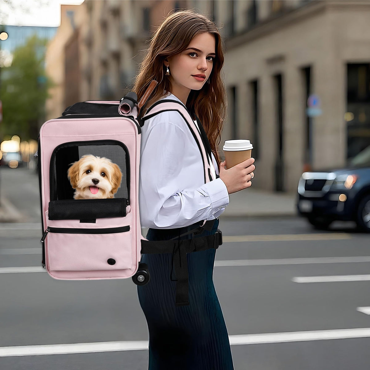 Rolling Dog & Cat Carrier P53230
