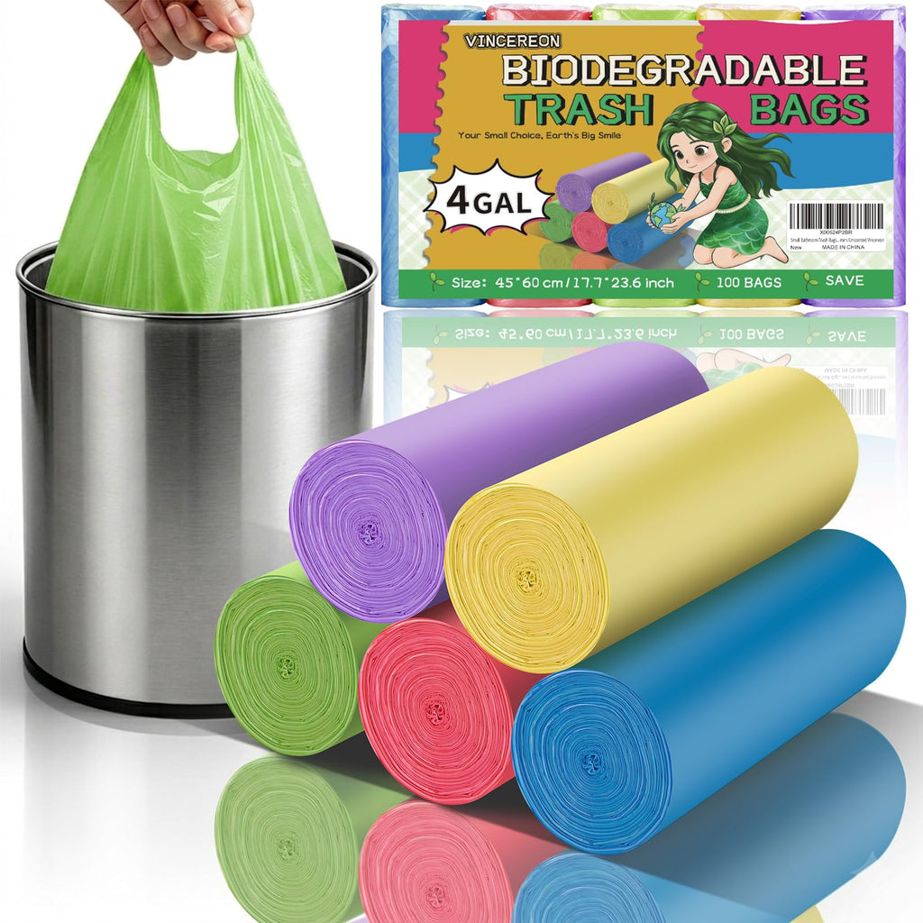 4 Gallon Biodegradable Trash Bags With Handles O801