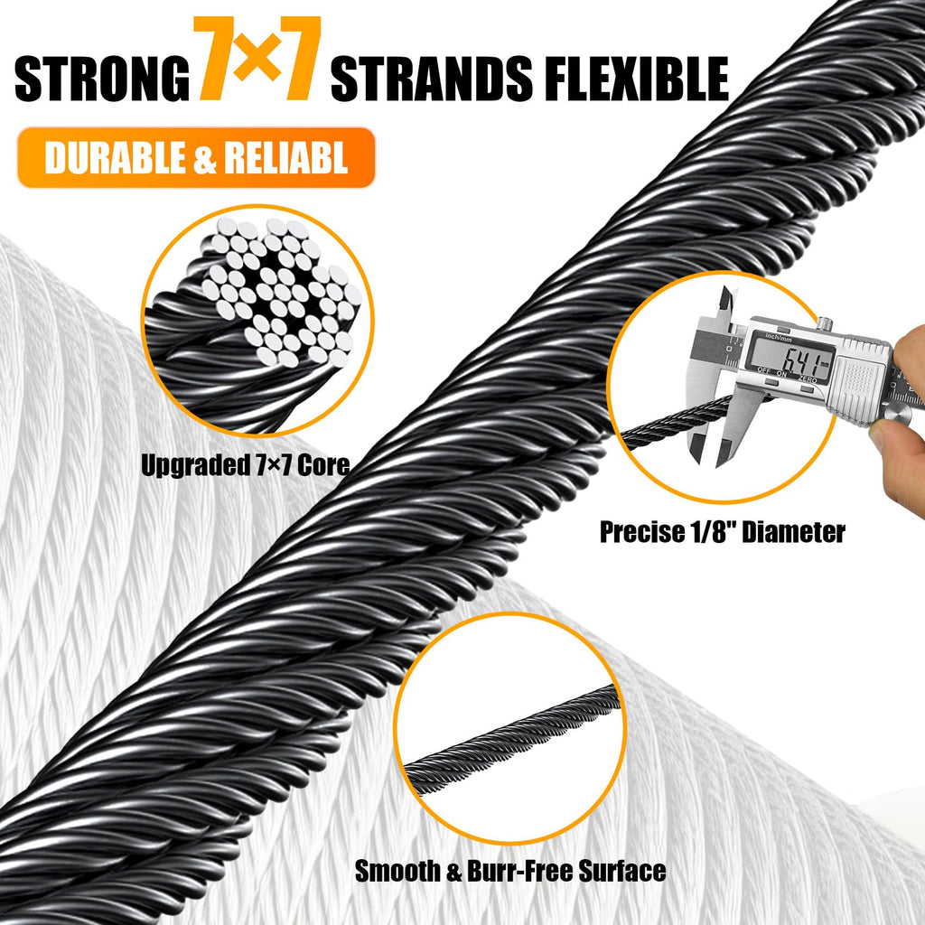1/8" Stainless Steel Cable 1000FT T316 Wire Rope O94757