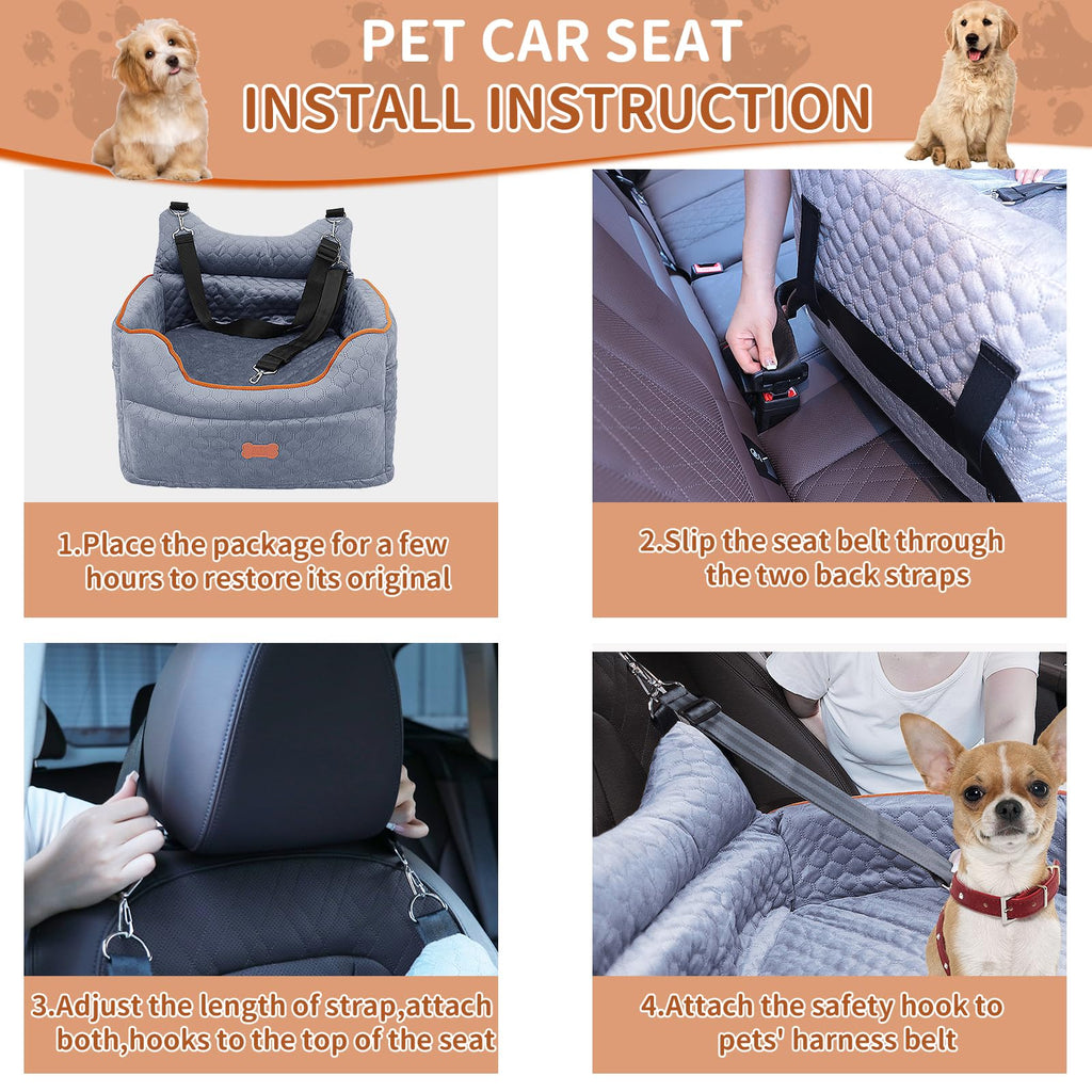 Dog Car Seat with Memory Foam Cushion Y674
