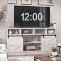 White 58" Farmhouse TV Stand with Sliding Barn Doors Z511167