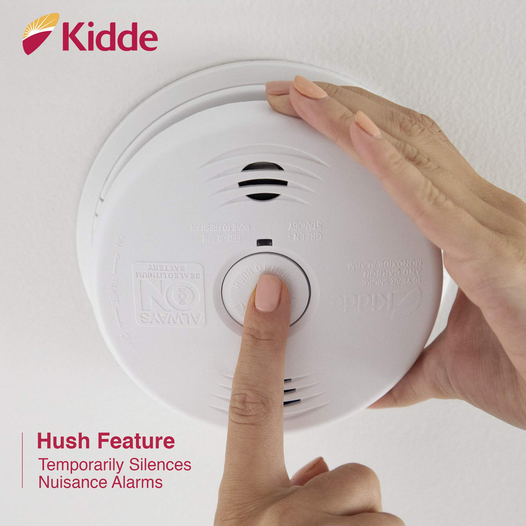 Hardwired Smoke and Carbon Monoxide Detector Alarm with Voice Warning, White G34557