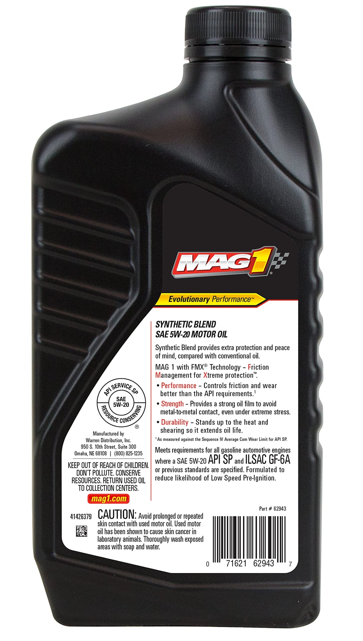 Synthetic Blend SAE 5W-20 Motor Oil 1 Quart A587362